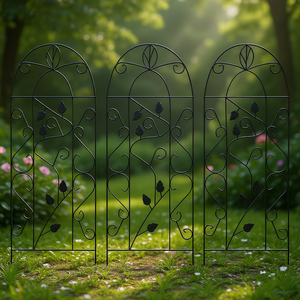 Enrejado de hierro negro para jardín de 15.7x39.4 pulgadas, soporte para plantas trepadoras para uso en jardín exterior - Product Image 2