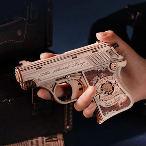 Robotime Rokr Sucesso de Vendas no Tiktok LQ502 Kit de Modelo de Mini Pistola de Elástico Armas de Brinquedo Quebra-Cabeças 3D de Madeira - Product Image 5