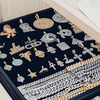 Pendentif Lettre Prénom Diamant Moissanite VVS en Argent Sterling 925, 2.5 Pouces 3 Pouces, Pendentifs Moissanite Givrés pour Collier