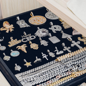 Vvs Moissanite Kim Cương Tên Thư Mặt Dây Chuyền 925 Sterling Silver 2.5Inch 3Inch Iced out Moissanite Mặt Dây Chuyền Cho Vòng Cổ - Product Image 3