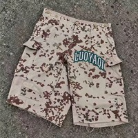 Shorts cargo camouflage homme en toile sergé, coupe ample, imprimé numérique Real Tree, pour la chasse et le travail, collection été personnalisée