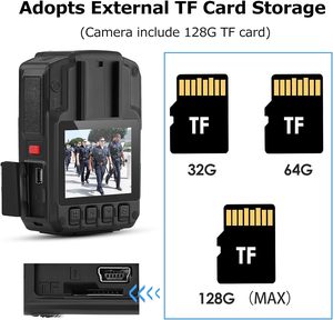 Cámara Corporal <span class=keywords><strong>BOBLOV</strong></span> HD66/D7 128GB/64GB 2K 1440P Digital HD Resistente al Agua con Visión Nocturna y Audio para Guardias de Seguridad - Product Image 4