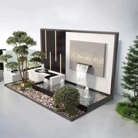 Fontaine murale LED en acier inoxydable personnalisée pour jardin extérieur, cascade paysagère, cloison décorative