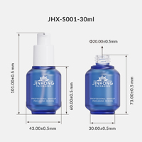 30ml Farbige Foundation-Flasche mit Pumpe Leerer Hautpflege-Serum-Behälter Maßgefertigter Glasbehälter