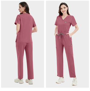 Bata <span class=keywords><strong>de</strong></span> Trabajo con Cierre, Corte Atlético, para Enfermeras, Fabricada con Tela Elástica Transpirable para Trabajadores <span class=keywords><strong>de</strong></span> la Salud 42192 - Product Image 1