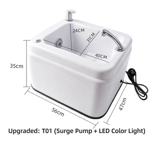 Bañera de Hidromasaje para Pies con Agua Fría y Caliente Ajustable, Bomba de Hidromasaje y Luz LED de Colores para Salón de Belleza y Pedicura - Product Image 2