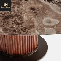 Ensemble de table à manger de design italien, forme ovale, marbre, style moderne, meubles avec pieds en acier inoxydable, table à manger de luxe