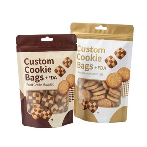Custom Printed Glossy Finish Cookie <b>Bags</b> Resealable Zipper Food Grade <b>Plastic</b> Ideal for Bakery & Retail MOQ 500 Fast US Shipping - Product Image 1