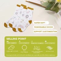 Chaussettes personnalisées à imprimé animal de dessin animé, chaussettes en coton doux, chaussettes à motif girafe, lion, zèbre, chaussettes avec logo personnalisé pour enfants