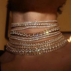 قلادات نسائية فاخرة متعددة الطبقات من حجر الراين قلادة قلادات عتيقة ماسية معبرة - Product Image 1