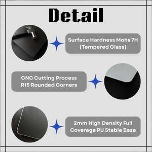 Custom Design <strong>Anime</strong> Anti-Slip Back Square Tempered Glass Gaming <strong>Mouse</strong> <strong>Pad</strong> - Product Image 4