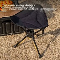 Chaise pliante légère rotative à 360 degrés, tabouret triangulaire en acier au carbone Oxford pour camping, extérieur, moto, pique-nique