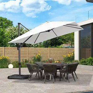 Hochwertiger weißer Gartens chirm im Großhandel Luxus-freitragender Sonnenschirm im Freien