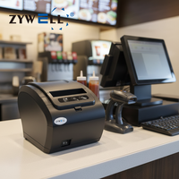 Imprimante thermique ZYWELL 80 mm, imprimante de reçus Bluetooth pour les petites entreprises, imprimante de factures