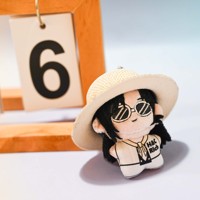 Porte-clés personnalisé en peluche de coton de 5 cm, breloque de sac, aimant de réfrigérateur, broche, mini personnage en peluche pour décoration de sac à dos