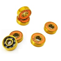Roulements à billes à gorge profonde en céramique hybride titane-or haute vitesse 608 pour skateboards, rollers en ligne, trottinettes et patins à roulettes