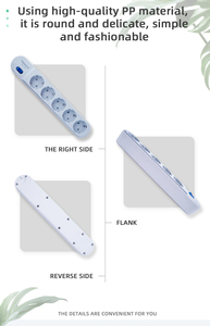 Compact Design 16A Europe Type 5 Outlets Power Strip FR-PP Material Safety Shutter Copper <b>Extension</b> <b>Socket</b> Factory Supplier - Product Image 4