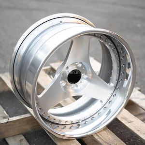 三辐定制改装18英寸4x100合金2两件式车轮抛光5x112锻造车轮，适用于宝马7大众高尔夫 - Product Image 3