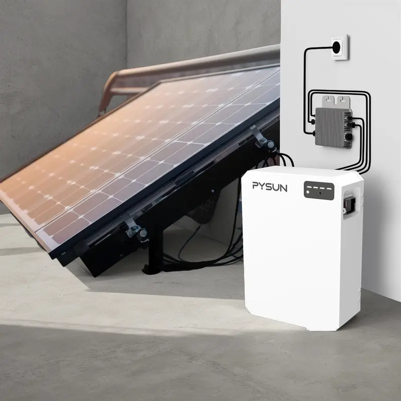 PYSUN 600W-800W Plug and Play Varanda Sistema de Energia Solar Conjunto Completo de Energia Varanda com Bateria Solar