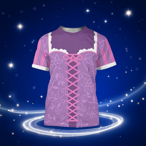 Maglietta da principessa ispirata a Rapunzel, top viola con lacci, costume per donne e ragazze, cosplay di fiabe, compleanno di Halloween - Product Image 3