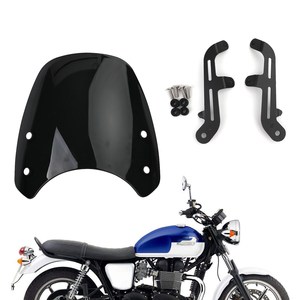 Parabrisas de motor de plástico ABS para <span class=keywords><strong>Triumph</strong></span> Bonneville T100 <span class=keywords><strong>T120</strong></span> con soporte de aluminio - Product Image 1