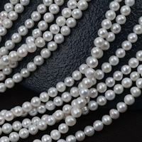 Perles de culture d'eau douce semi-finies, naturelles, blanches, presque rondes, 7-8mm 8-9mm, pour la fabrication de colliers, bracelets et bijoux