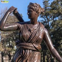 פסל ברונזה קלאסי של דיאנה, אלת הציידות, בסגנון רומי מיתולוגי, מאת YOUFINE