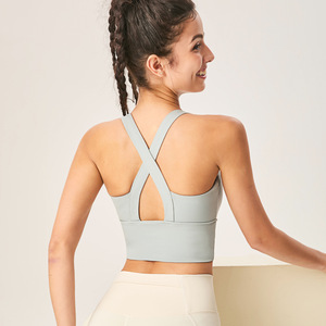 Brassière de sport pour femme, avec rembourrage pour la poitrine, grande taille, réversible, maintien élevé, anti-chocs, amincissante, dos nu, pour les grandes poitrées - Product Image 4