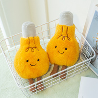 Jouets en peluche ampoule mignons de 25 cm, conception personnalisée OEM/ODM, rembourrage en coton PP, ampoule super douce, décoration d'intérieur, cadeau promotionnel