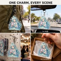 Porte-clés personnalisé en acrylique Anime, 2 mm, impression UV vif, chaîne serpent, faible MOQ, prix usine, impression d'illustration personnalisée