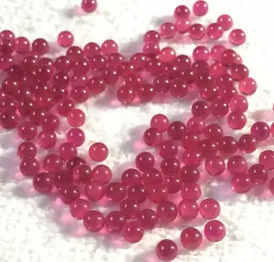 Kualitas tinggi Ruby bola 4mm 5mm 6mm sintetis Korundum Ruby Bead 5 # merah longgar batu permata Ruby bola