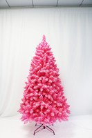 Einfach Aufzubauender Standfuß Rosa Fichten-Kunstweihnachtsbaum mit PVC-LED-Metall für Schlafzimmer/Büro OEM/ODM Willkommen
