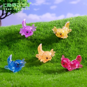 Mikrolandschaft, kreativ, niedlich, glitzernder Salamander, sechseckiger Drache, DIY-Gartenlandschaftsgestaltung, dekorative Accessoires, Mini - Product Image 3