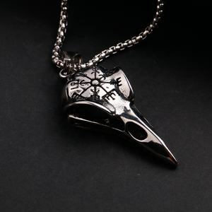 Collier Créatif et Tendance en Acier Inoxydable Triple Lune Déesse Celtique Nœud Triangle Étoile Lune Soleil Mythologie Odin Acier - Product Image 4
