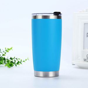 Double Wall 20oz Tumbler Vacuum Insulated Stainless Steel <b>Cup</b> with <b>Lid</b> <b>Straw</b> Powder Coating Laser Engrave - Product Image 2