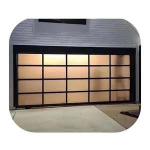 Porta da garage trasparente automatica in alluminio-vetro motore per residenza privata