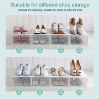 6 pièces/ensemble pli en plastique chaussures étui épaissi Transparent tiroir étui en plastique boîtes à chaussures empilable boîte chaussure organisateur boîte à chaussures