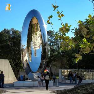 Reslong nghệ thuật hiện đại lớn thép không gỉ hình bầu dục điêu khắc cho ngoài trời công viên công cộng trang trí cảnh quan - Product Image 6