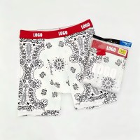 Boxers pour hommes 100% coton, lot de 2, sans couture, séchage rapide, taille haute, sous-vêtements avec ceinture élastique à logo