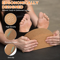 Bloque de Yoga Semicircular Ecológico Reciclado LADYGLOW, Bloque de Corcho Redondo de Medio Círculo con Logotipo Personalizado, Bloque de Equilibrio de Corcho para Yoga