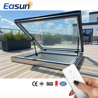 Vitrail de toit moderne de luxe en alliage d'aluminium à persiennes, verre feuilleté Low-E, ouverture automatique par levage, installation facile