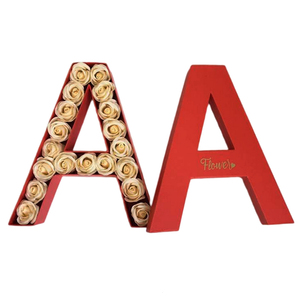 Luxury Alphabet A-Z Letter Shaped Gift Boxes Rose Flower Gift Box Cardboard Flower Packaging Box