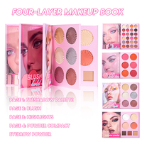 Ensemble de maquillage professionnel 24 fards à paupières, 6 rouges à joues, 6 illuminateurs, 4 poudres compactes, 3 poudres à sourcils, quatre couches, 70g