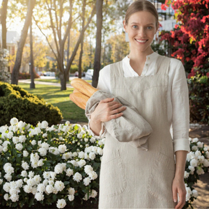 Delantal de Lino y Algodón con Tirantes Cruzados en la Espalda, sin Mangas, para Floristas, con Bolsillos - Product Image 3