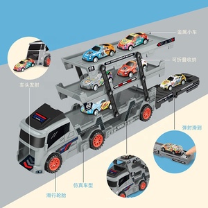 Giocattoli per Bambini, Pista Extra Large con Mini Auto in Lega, <span class=keywords><strong>Camion</strong></span> Pieghevole con Container, Regalo di Compleanno per Ragazzi - Product Image 4