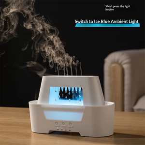 Desktop Simulated Raindrop <strong>Aroma</strong> <strong>Diffuser</strong> 300ml Ultrasonic Mist 3 Color Atmosphere Lamp Wireless Remote 3 Speed Timing Quiet - Product Image 4