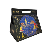 Emballage personnalisé, valise de luxe à fermeture magnétique, carton rigide, pliable, sac pliable, boîte cadeau en papier avec poignée