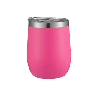 12oz Eggshell Cup U-shaped Wine Glass Stainless Steel Insulated Cup Vacuum Coffee Cup Thermal Mug