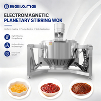 Commerciële planetaire mixer met elektrische verwarming, kookketel, automatische voedselmixer en -koker voor jam en saus