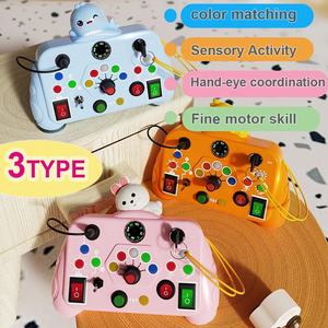 Montessori lumière LED occupé conseil <span class=keywords><strong>jouet</strong></span> enfant en bas âge circuit électrique interrupteur contrôle sensoriel activité conseil voyage apprentissage éducation <span class=keywords><strong>jouet</strong></span> - Product Image 3